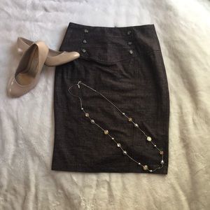 BCX brown pencil skirt tweed look